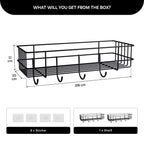 MIORAH 2 Pack Self Adhesive Bathroom Organizer – No Drill Wall Mounted Bathroom Shelves & Rack for Modern Space Saving Storage