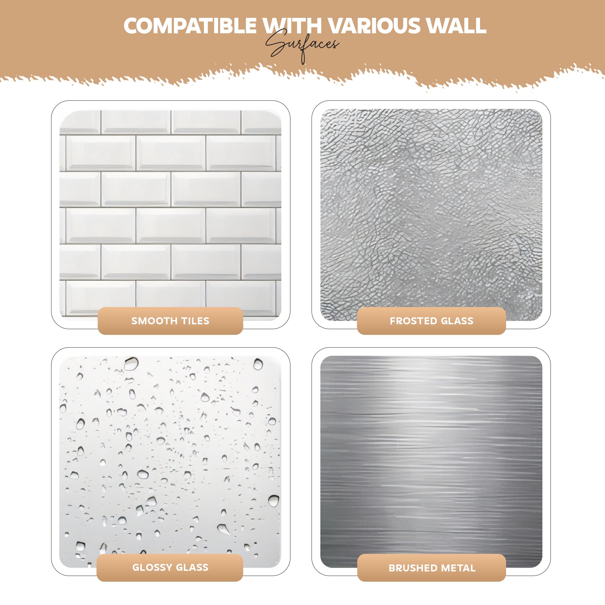 MIORAH 2 Pack Self Adhesive Bathroom Organizer – No Drill Wall Mounted Bathroom Shelves & Rack for Modern Space Saving Storage