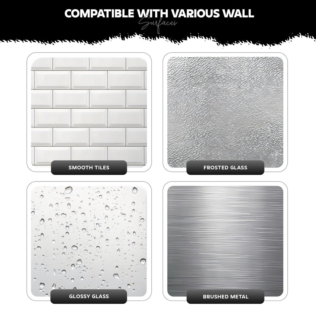 MIORAH 2 Pack Self Adhesive Bathroom Organizer – No Drill Wall Mounted Bathroom Shelves & Rack for Modern Space Saving Storage