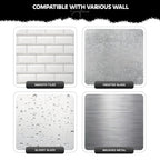 MIORAH 2 Pack Self Adhesive Bathroom Organizer – No Drill Wall Mounted Bathroom Shelves & Rack for Modern Space Saving Storage