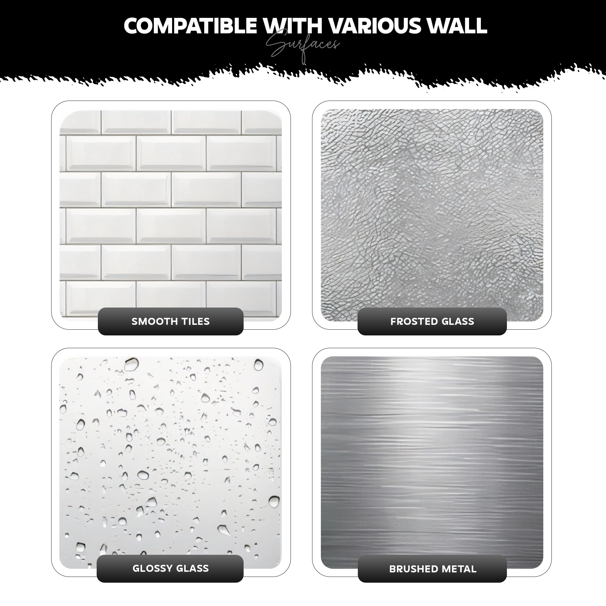 MIORAH 2 Pack Self Adhesive Bathroom Organizer – No Drill Wall Mounted Bathroom Shelves & Rack for Modern Space Saving Storage