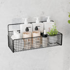 MIORAH 2 Pack Self Adhesive Bathroom Organizer – No Drill Wall Mounted Bathroom Shelves & Rack for Modern Space Saving Storage