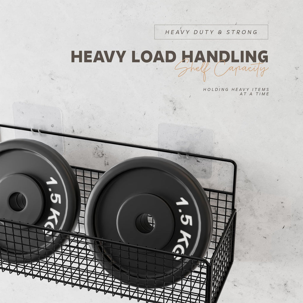 MIORAH 2 Pack Self Adhesive Bathroom Organizer – No Drill Wall Mounted Bathroom Shelves & Rack for Modern Space Saving Storage