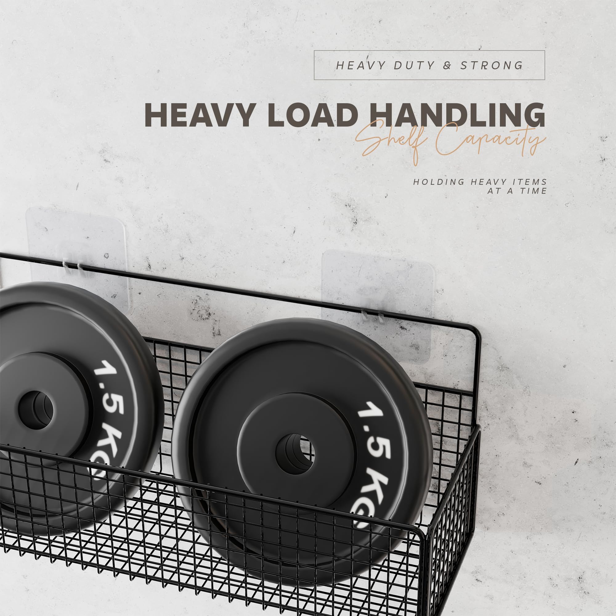 MIORAH 2 Pack Self Adhesive Bathroom Organizer – No Drill Wall Mounted Bathroom Shelves & Rack for Modern Space Saving Storage