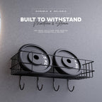 MIORAH 2 Pack Self Adhesive Bathroom Organizer – No Drill Wall Mounted Bathroom Shelves & Rack for Modern Space Saving Storage