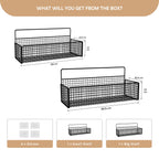 MIORAH 2 Pack Self Adhesive Bathroom Organizer – No Drill Wall Mounted Bathroom Shelves & Rack for Modern Space Saving Storage