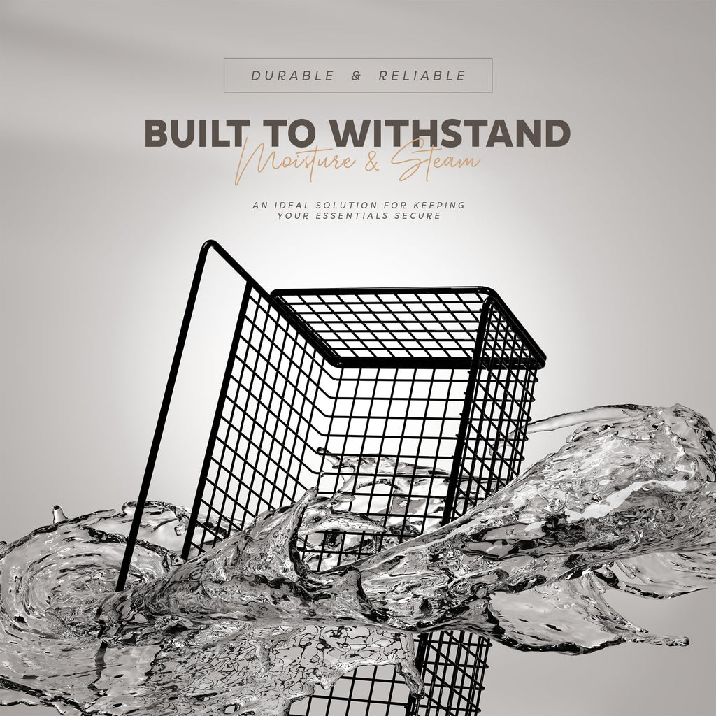 MIORAH 2 Pack Self Adhesive Bathroom Organizer – No Drill Wall Mounted Bathroom Shelves & Rack for Modern Space Saving Storage