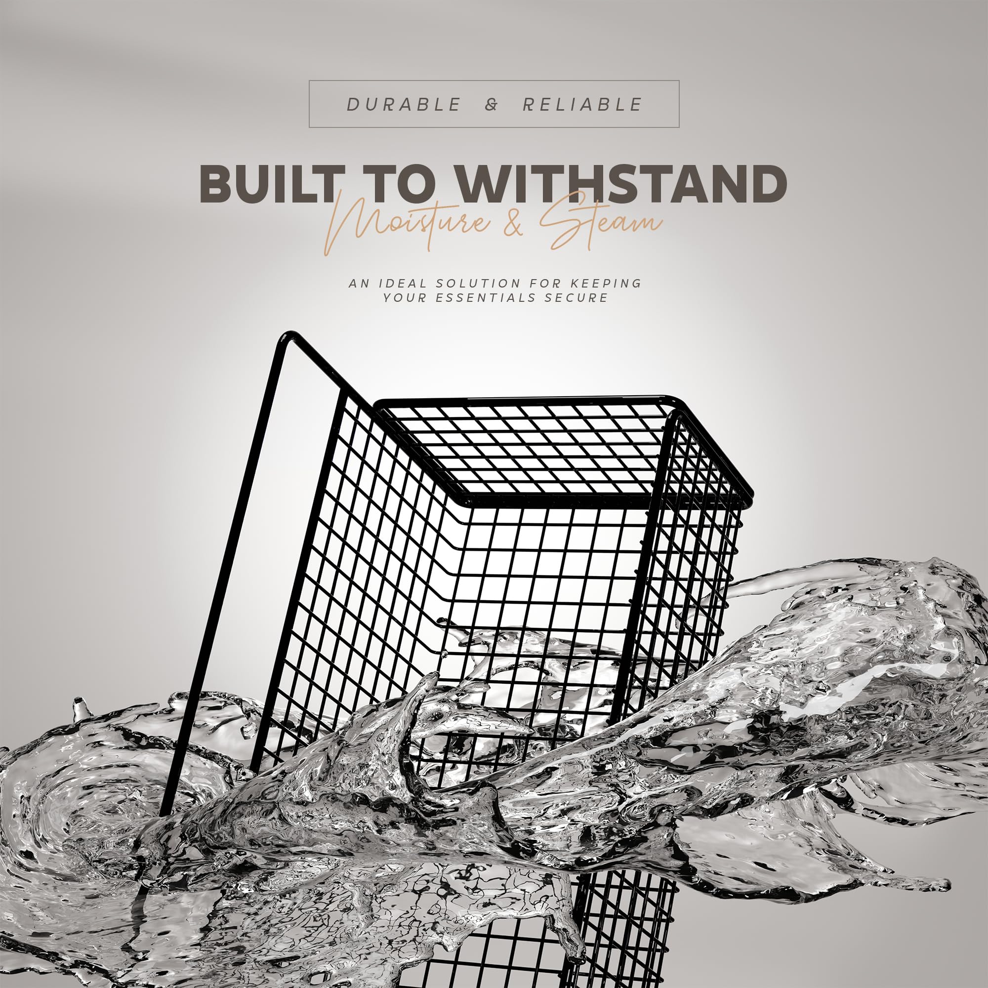 MIORAH 2 Pack Self Adhesive Bathroom Organizer – No Drill Wall Mounted Bathroom Shelves & Rack for Modern Space Saving Storage