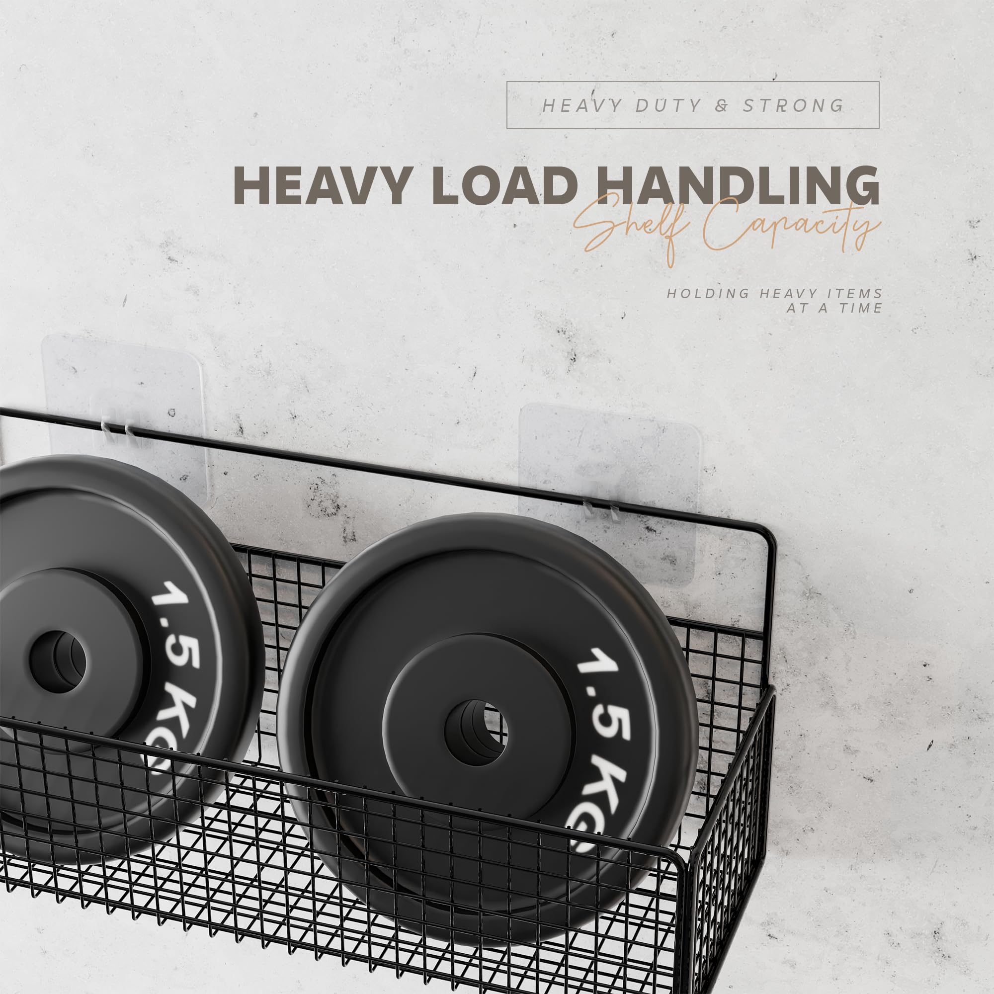 MIORAH 2 Pack Self Adhesive Bathroom Organizer – No Drill Wall Mounted Bathroom Shelves & Rack for Modern Space Saving Storage